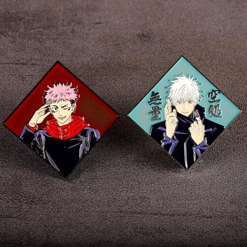 Jujutsu Kaisen Metal Badge Button Brooch Pins Yuji Itadori Gojo Satoru Creative Collection Medal Toy Souvenir Cosplay Bedge Gift