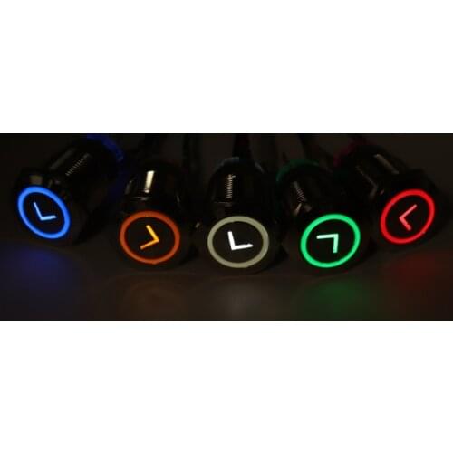 19mm high quality Metal Power L type brass Push Button Switch flat round illumination Momentary/Locking 1NO 1NC