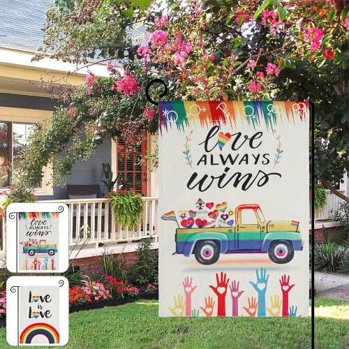 Summer Spring Burlap Flags Home Signs Linen Garden Yard Flags for Home Backyard Decor Gifts Living Room Door Decoration