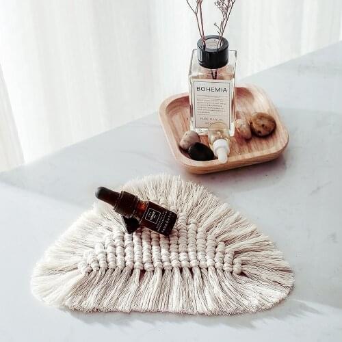 Nordic Coaster Macrame Coffe Cup Pad Bohemia Table Mat Cotton Placemat Non-slip Insulation Mug Pad Kitchen Decor T544