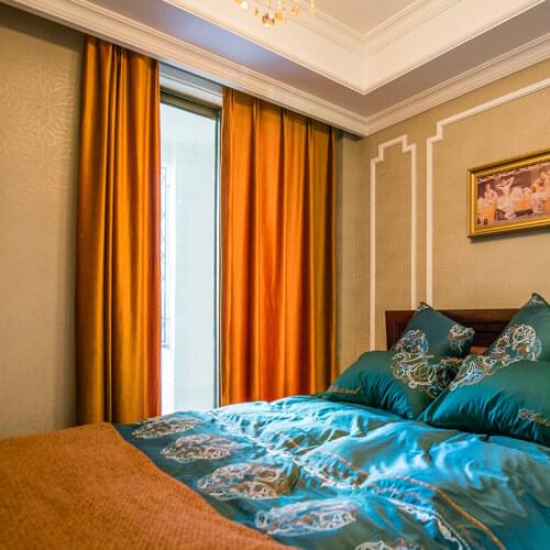 Nordic High-end Velvet Curtains Blackout Curtains for Living Room Bedroom Curtains Flannel Pure Color Curtains Home Decorations