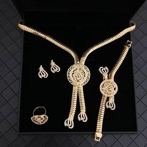 New Allah Jewellery Set Necklace/Earrings/Ring/Bracelet Bridal Jewelry Sets Golden Necklace Sets for Women Costume Jewelry