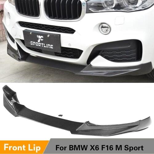Carbon Fiber Front Bumper Lip Spoiler Chin Protector for BMW X6 F16 M Sport M Tech Bumper 4 Door 2015 2016 2017 2018 Splitters