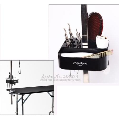Plastic Pet Grooming Tools Multifunctional Storage Box on The Bracket for Pet Grooming Table Scissors Dog Comb Boxes 3 Colors