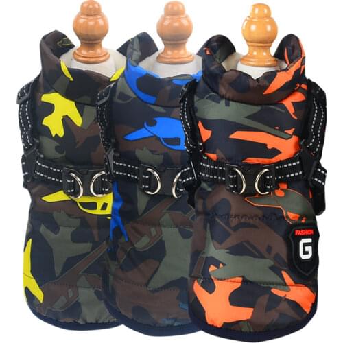Camouflage Printing Popular Pet Clothes Newest Style Warm Coats for Autumn and Winter Camouflage Clothes with Zipper Dog Vests