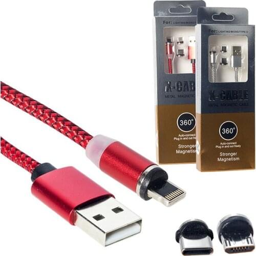 POWERMASTER MAGNETIC REPLACEABLE TYPE-C-LIGHTINING-SAMSUNG TIP BRAIDED METAL CHARGER AND DATA CABLE MANYETİK