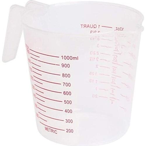 1Pc Transparent Baking Tools Kitchen Tools 250/500/1000 Ml Scaled Quality Plastic Measuring Cup Tool Cup