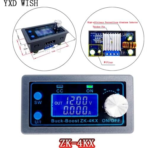 ZK-4KX DC-DC Buck Boost Converter CC CV 0.5-30V 4A 5V 6V 12V 24V Power Module ZK4KX Adjustable Regulated Buck Boost DC Converter