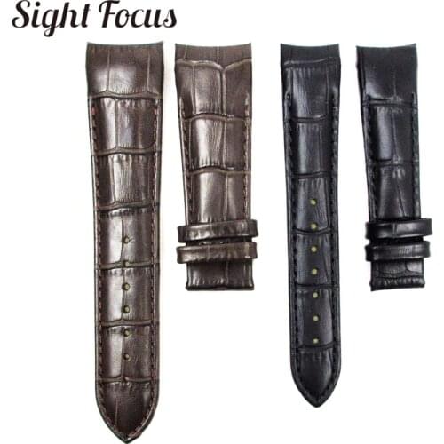 Curved End Italian Calf Leather Watchband for Tissot T035 Watch Straps 1853 Men Women Wrist Bracelet 18 22 23 24mm Belt Relogio