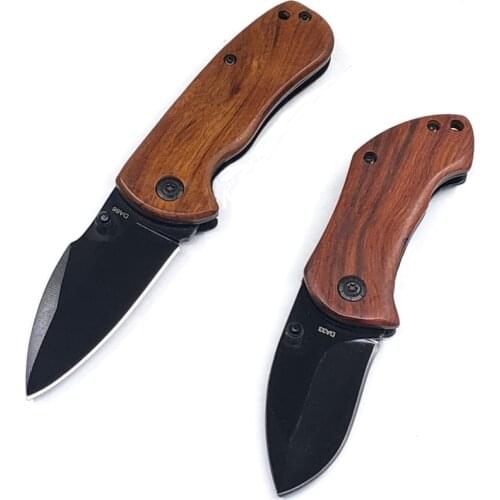 Portable Folding Knife Survival Tactical Pocket Knife Outdoor Camping Hiking Hunting Knives Wood Handle EDC Fishing Defense Tool