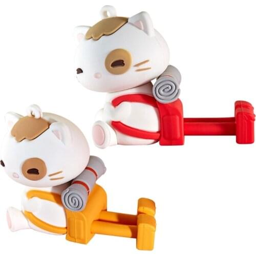 H05A Universal Silicone Cute Cat Smart Phone Holder Cartoon Lucky Cat Desk Stand Mount Bracket Cradle for Mobile Phone Cellphone