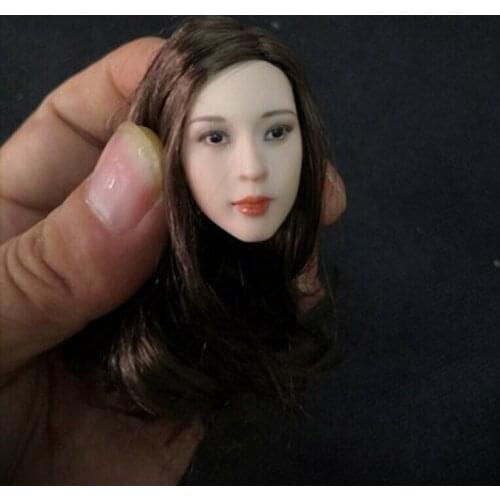 1/6 Female Head Pale Skin Joey Wong Carved PVC Sculpt Carving Model Toy In Stock