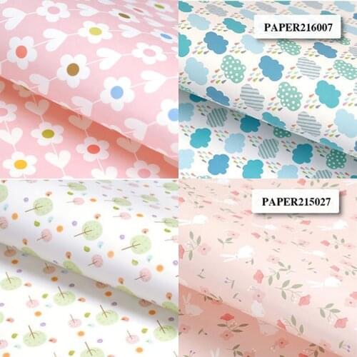 10 Sheet 52X75cm Flower Wrapping Packing Paper Roll Floral Patterned Gift Packaging Background Craft DIY Scrapbooking Decorative