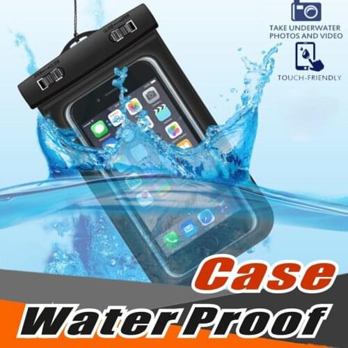 100pcs Universal 6 inch Waterproof Pouch Case 20M Underwater PVC Dry Bag Protective Cover with Lanyard Armbelt for Smart Phone