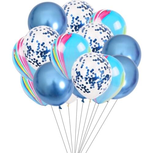 12inch Agate Balloon with Confetti Baloon Thick Metal Latex Balloon Wedding Baby Shower Kids Birthday Party Decoration Supplies