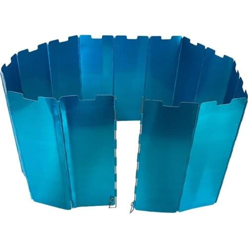 15 Plates Foldable Stove Wind Shield Outdoor Camping Cooking BBQ Gas Stove Aluminium Alloy Wind Screen Shield Camping Equipment