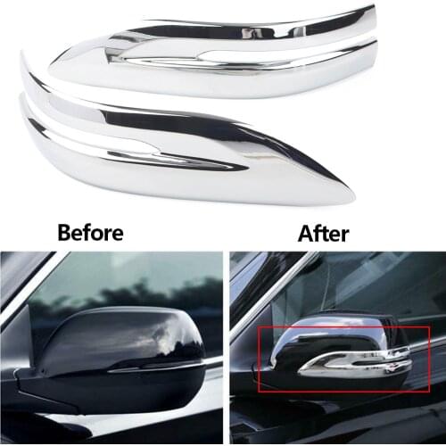 2Pcs Car Rearview Side Mirror Stripe Trim Decoration Cover For Honda CRV CR-V MK V Turbo Utility 4Door 2017 2018 2019 ABS Chrome