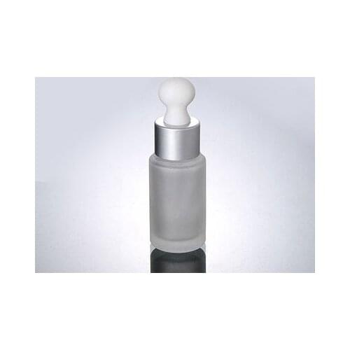 20ML frosted glass dropper glass bottle with silver collar &white top lotion bottle Cosmetic Packaging glass bottle