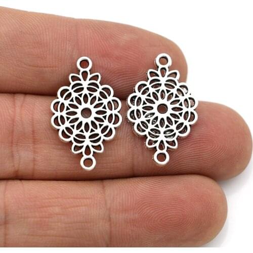 30pcs Flower Charm Connectors for Jewelry Making Bracelet Accessories DIY Findings