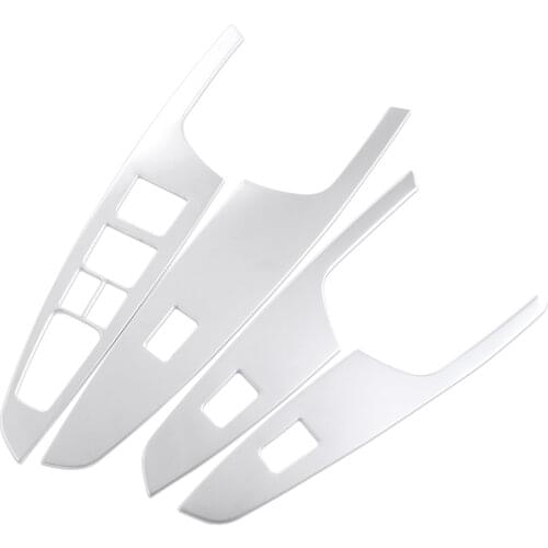 4 Pcs/Set Stainless Steel Car Interior Decoration Door Window Switch Cover Trims For LHD Hyundai Tucson 2015 2016 Accessories