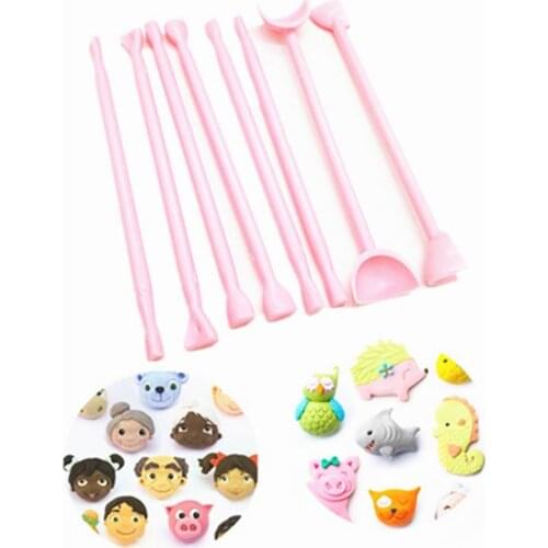 8PCS Fondant Cake Carving Tools Eye Mold Sugarcraft Plastic Fondant Cutter Cake Decorating Mould Wrinkle Printing Mould