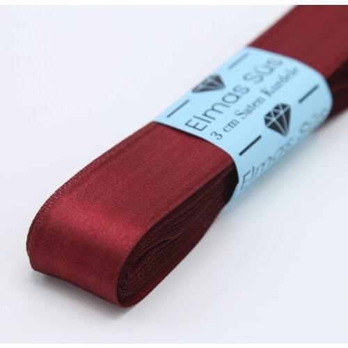 Burgundy Satin Ribbon 3 cm 10 m