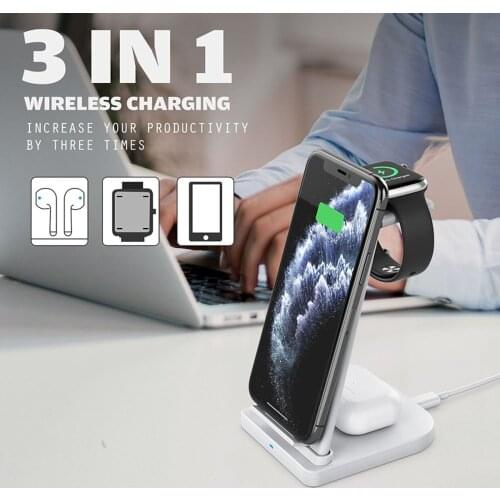 3 in 1 Wireless Charger 15W Fast Charging for iPhone 11 pro/XR/Xs Samsung for Apple Watch 5 4 3 Airpods pro Phone Charge Stand