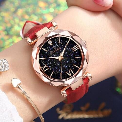 Orologio donnNew Starry Sky Roman Dial Ladies Watch Matte Leather Strap Watch Female Watch Fashion Wild Woman Watch reloj mujer