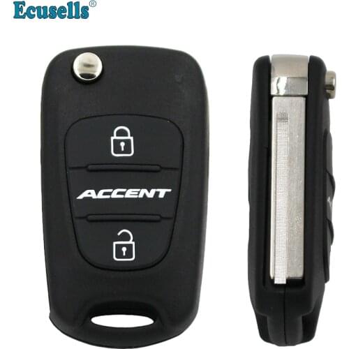 3 Buttons Replacement balnk Flip Remote Key Shell case fob for Hyundai Accent