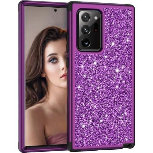 Glossy Bling Sequins Glitter Heavy Duty Phone Case For Samsung Galaxy Note 10 20 Ultra 5G S10 Plus Protective Shockproof Cover