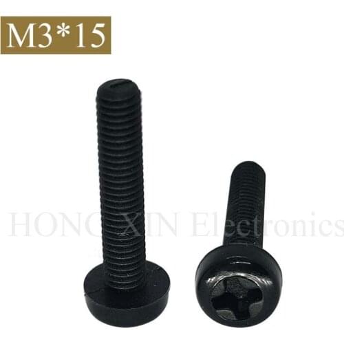 M3*15 15mm black Round Head nylon Screw plastic screw Insulation Screw brand new RoHS compliant PC/board DIY hobby etc