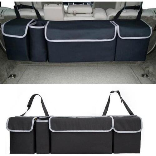 Black Car Rear Seat Multi Pockets Sundry Storage Bag Vehicle Trunk Accessory Organizer Protector For Car Seat Back