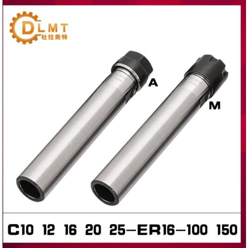 1pcs Collet Chuck Holder C10 12 16 20 25 ER16 100L 150L CNC Milling Lengthen Tool carrier For CNC machining center