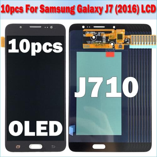 10 Pieces/lot OLED LCD 100% Tested Working For Samsung Galaxy J7 2016 J710 J710FN J710F J710M Touch Screen Digitizer Assembly