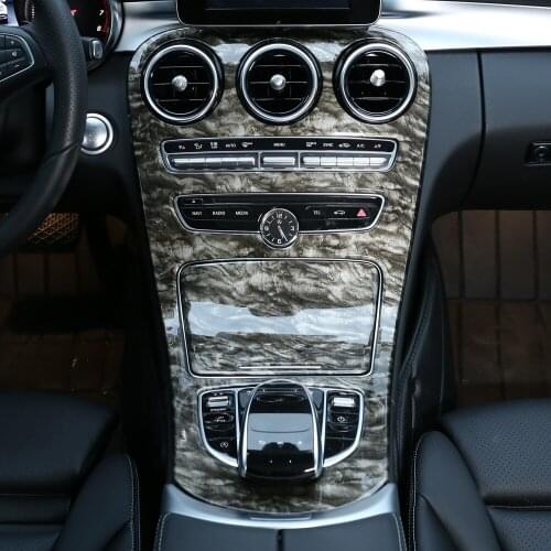 For Mercedes Benz C Class W205 GLC X253 Carbon Fiber Color Sticker Car ABS Center Console Panel Decoration Cover Trim