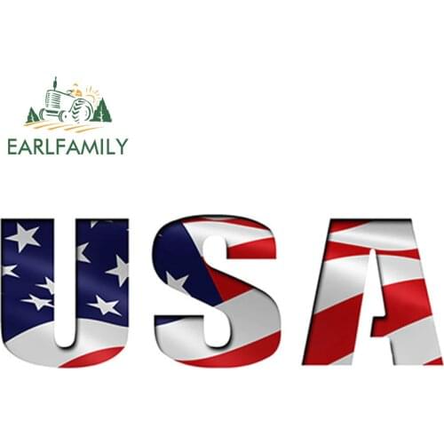EARLFAMILY 15cm x 5cm USA CUTOUT Flag DECAL Bumper Sticker Vinyl Car Truck Window America US Car Styling