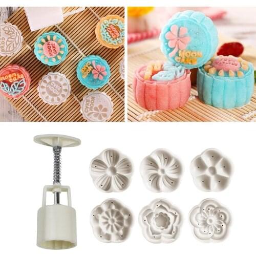 Mould Flower Shaped Mooncake Mold Hand Presser Fondant Cake Cookies Decorating Tools New DIY Decorating Accessories Bakeware