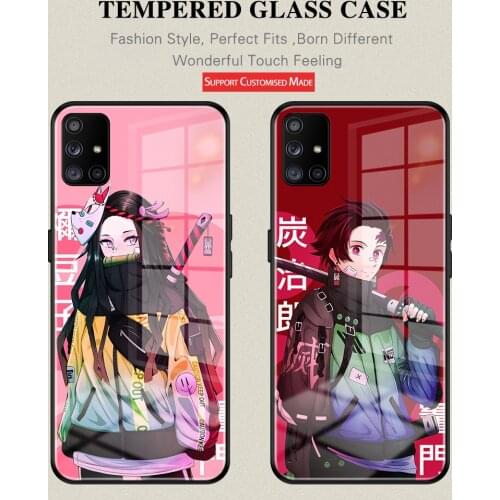 Hot Anime Demon Slayer Kamado Tanjirou lovable phone case For SamsungA52 A51 4G 5G A71 4G 5G A20 30 40 50 71 81 91Tempered Glass