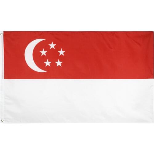 Jemony 60X90 90X150cm Lion City SG SGP Republic Singapore Flag