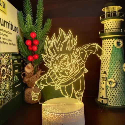 Dragon Ball Z Burdock 3D ANIME LAMP Led Nightlights 7 Color Changing Dragon Ball Super lampara Bandai For Home Decoration