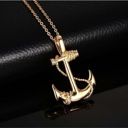 Europe America Fashion Pirate Ships Anchor Men Necklace Personality Alloy Necklace Pendant Accessories Gift