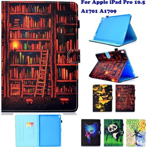 Fashion Painted PU Leather Case For Apple iPad Pro 10.5 A1701 1709 Cover Case Stand Elephant Fox Owl Auto Wake Up/Sleep Function