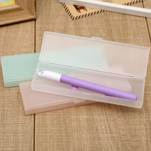 Fashion Transparent Frosted Large Capacity Pen Box Pencil Case Stationery Holder Portable Lightweight school pencil case