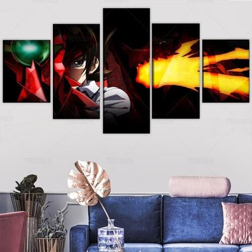 Home Decor Modular Picture Canvas 5 Panel Animation High School DxD Painting Modern Printed Poster Wall Art Living Room Frame