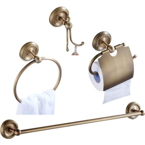 Towel Ring Bathroom Hardware Sets Toilet Roll Paper Holder Bronze Brass Brush Bathroom Accessories Set Bathroom Products wr5