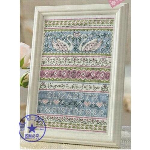 11/14/18/25/22/28 color aidahot selling counted cross stitch kit swan love, the greatest gift of all is love