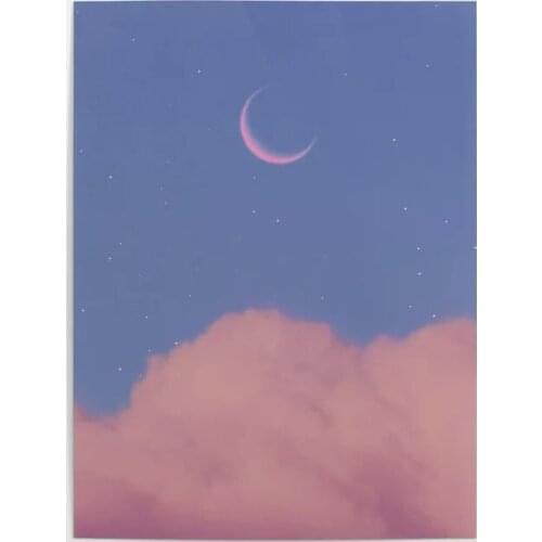 Canvas Prints Poster Wall Sky Artwork Home Decoration Romance Creative HD Painting Moon Modular Pictures Fashion Living Room