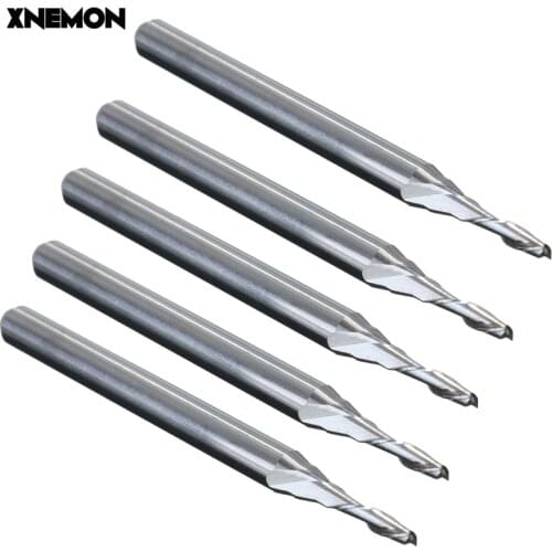 New 5Pcs/lot Tungsten Steel 3.175 x 1.5 x 6mm Two Flute Carbide Ball Nose End Mills CNC Router Bit High-precision