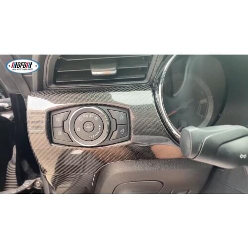 For 4 Holes Dashboard Trim Black Real Carbon Fiber Interior Trims Mustang 2015