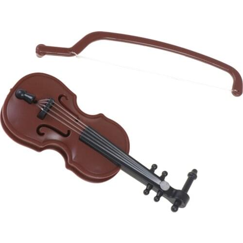 Plastic Violin 1/12 Dolls House Miniature Music Instrument Model Accessories Toys